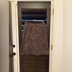 Vintage Talbots leopard print, corduroy stretch skirt, size 10